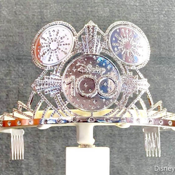 Walt Disney Company 100th Anniversary Silver Crystal Tiara Crown - Picture 1 of 13